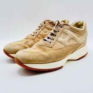 Hogan Shoes Womens EU 38.5 US 7.5 Brown Tan Suede Sneakes Mid High Top Casual